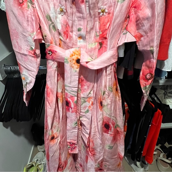 Floral Pink Embroidered Maxi Dress - Picture 13 of 13